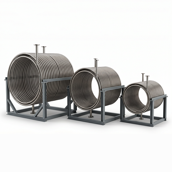 Nickel coil heat exchanger