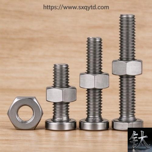 titanium stud bolt chemical flange Gr2 R50400 B16.5 double heavy hex nut PMI GO NO-GO Baoji / Gr7 Ti-Pd flange stud bolt reducing acid MTC 3.1 anti galling